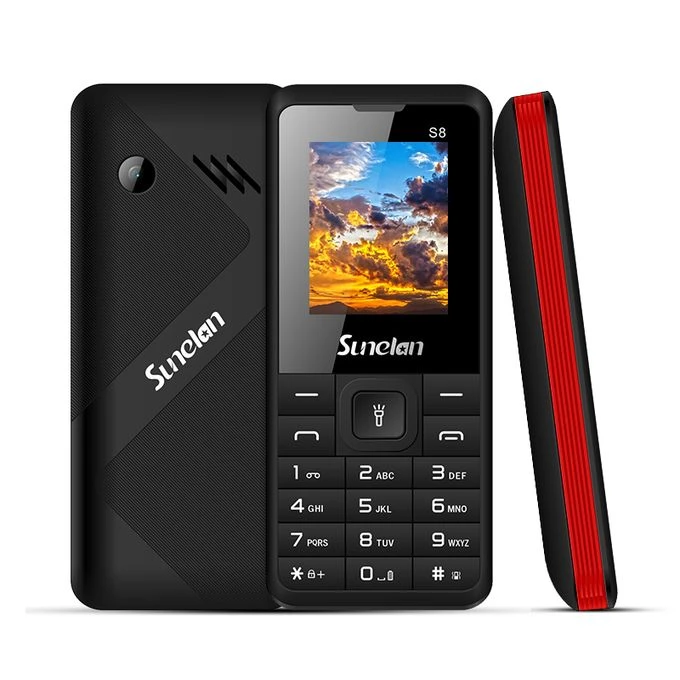 Sunelan S8 1.8" Screen Phone, Dual SIM, Game, Camera BL 5C_Battery - Black Red.